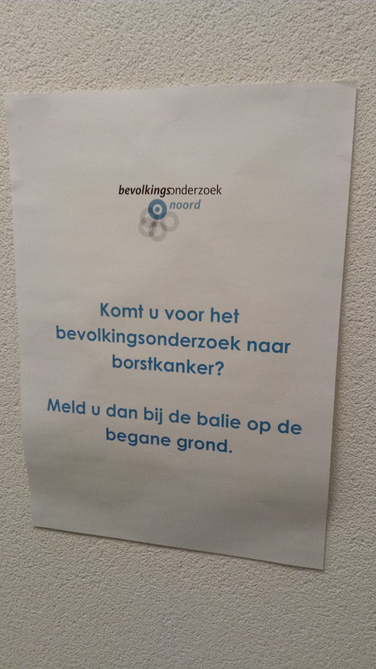 Breast cancer research poster of Bevolkingsonderzoek Noord, Groningen (2019)