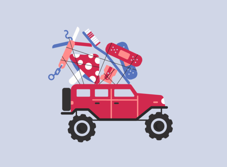 Vectober / 15 / Outpost bold flat jeep military minimal offroad self care soldiers survival survival kit survive survivor tied up troops truck vectober vectober2020 vector vehicle
